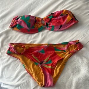 Colorful Strapless Bikini Set